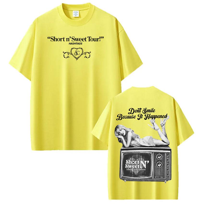 Sabrina Carpenter Short and Sweet Tour Graphic Tees Men Women Pop Music Vintage Fan Gift Tshirts Cotton Casual Fashion Tshirts