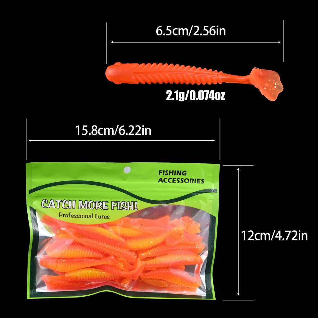 20Pcs Duck-Foot Soft Baits Lures 6.5cm PVC Material, Fish-Attracting Smell, Tear-Resistant And Bite-Resistant, Large Amplitude A