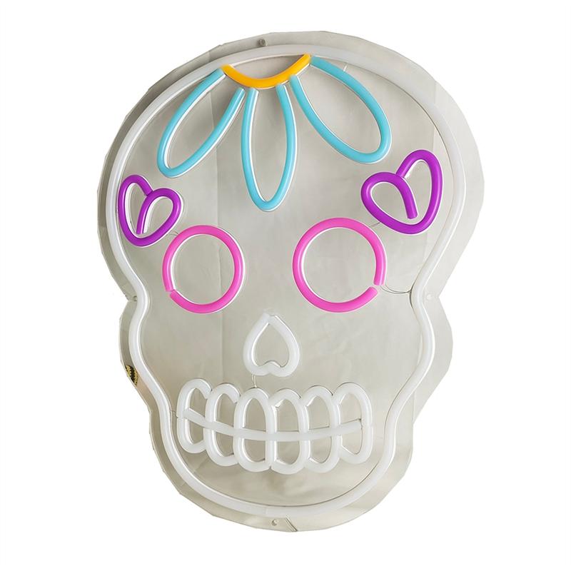 

Promotion! 1 Piece Custom Wedding Neon Skull Style Sign Party Wall Decor Sign Home Room Decoration US Plug