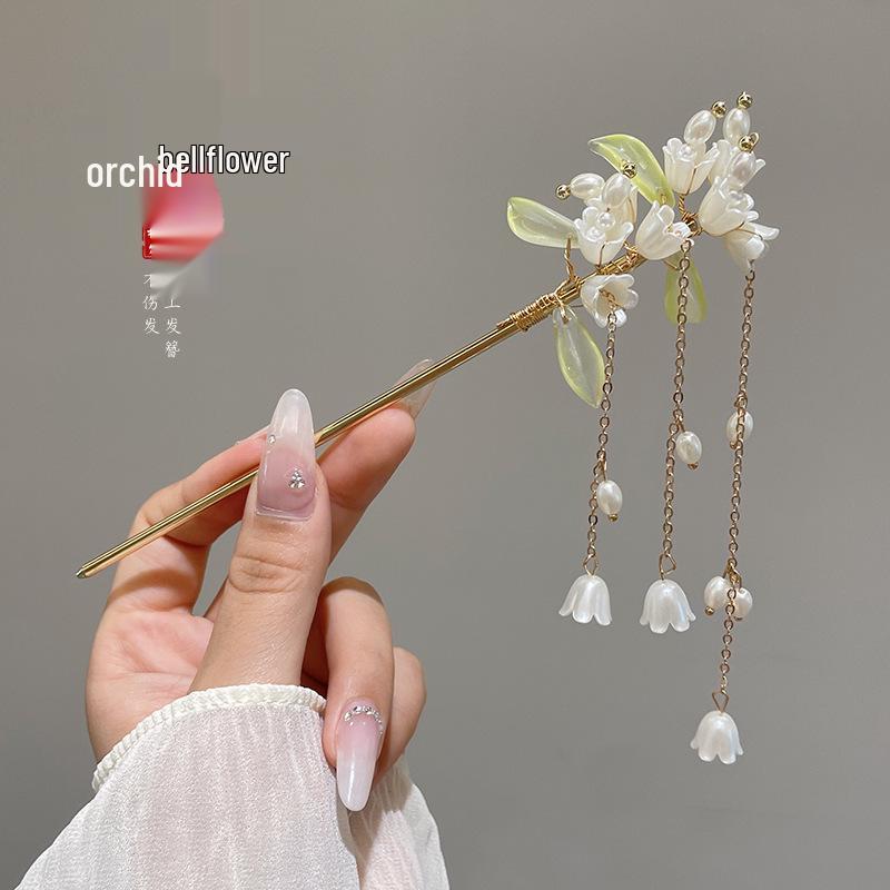 Elegante Hanfu-Blumenhaarnadel: High-End Quasten-Stufen-Schütteln für Hochsteckfrisur