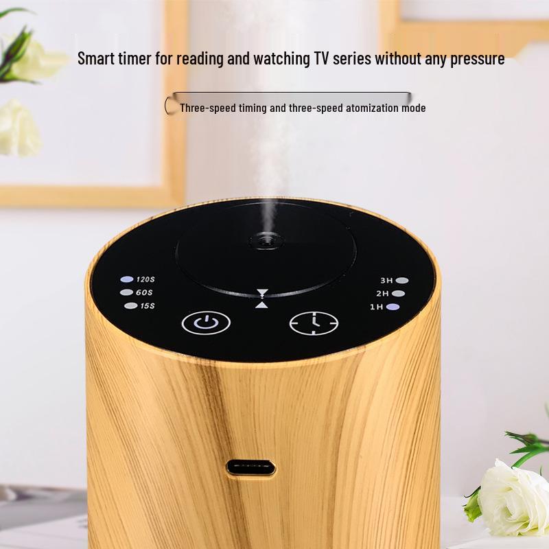Wood Grain Aroma Diffuser: Long-Lasting Mist for Office, Car, or Bathroom Freshening.