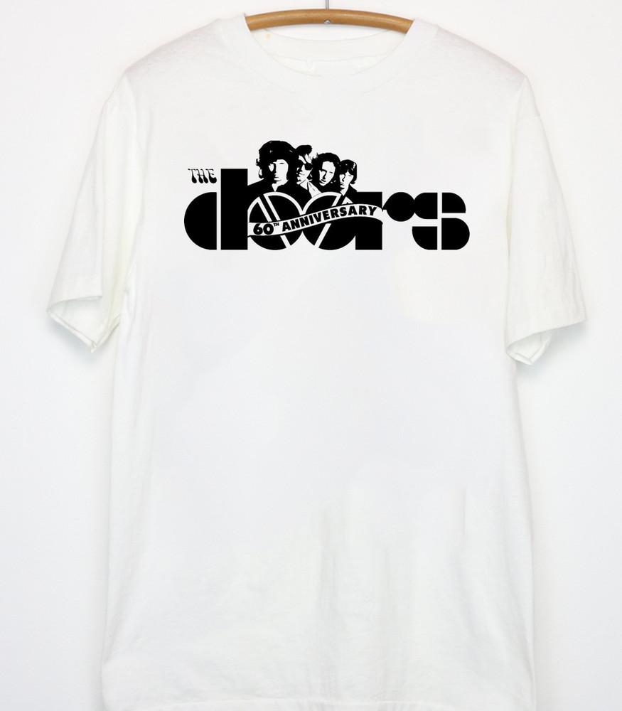 NUOVO CALDO T-shirt bianca The Doors 60° anniversario Tutte le taglie T-shirt Unisex