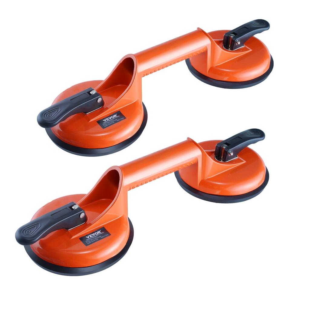 Glass Suction Cup, 4.7" 2 Pack 330 lbs Load Capacity, Vacuum Suction Cup with Aluminum Handle, Heavy Duty Industrial Suction Cup Lifter Tool for