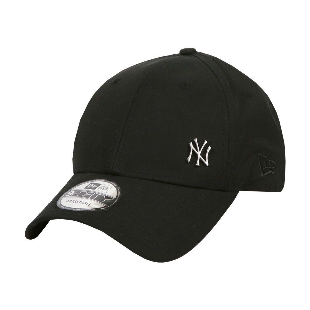Used New Era Cap Metal Logo NEW ERA 9FORTY FLAWLESS New York Yankees Flawless Men s Women s Mini Logo MLB Hat Baseball Cap New York Yankees Black