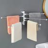 Punch-Free Bathroom Bath Towel Holder Multi-Bar Wall Mounted Rotating Towel Rack Cabinet Door Back Kitchen Toolhanger Shelf Rack
