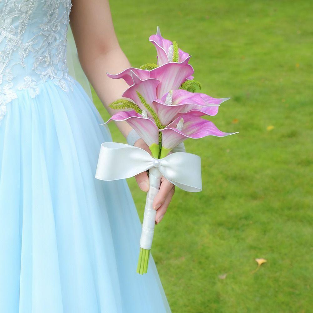 Handheld Bridal Bouquet Elegant Wedding Hold Flower Calla Flower Bouquet  Home Decor