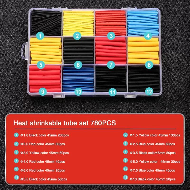 127/328/800pcs Heat Shrink Tubing Wrapping kit 2:1 Shrinkable Wire Shrinking Wrap Tubing Wire Connect Cover Protection Sleeving