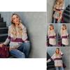 Women Winter Loose Striped Sweater Casual Stylish Pullover Perfect For Everyday Wear