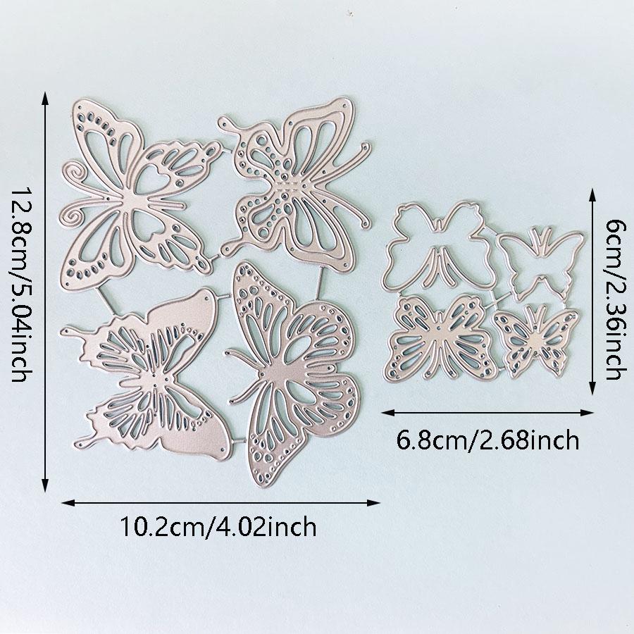 2sets Butterflies Metal Cutting Dies Scrapbooking Stencil DIY Paper Card Decorative Embossing Die Cut Craft
