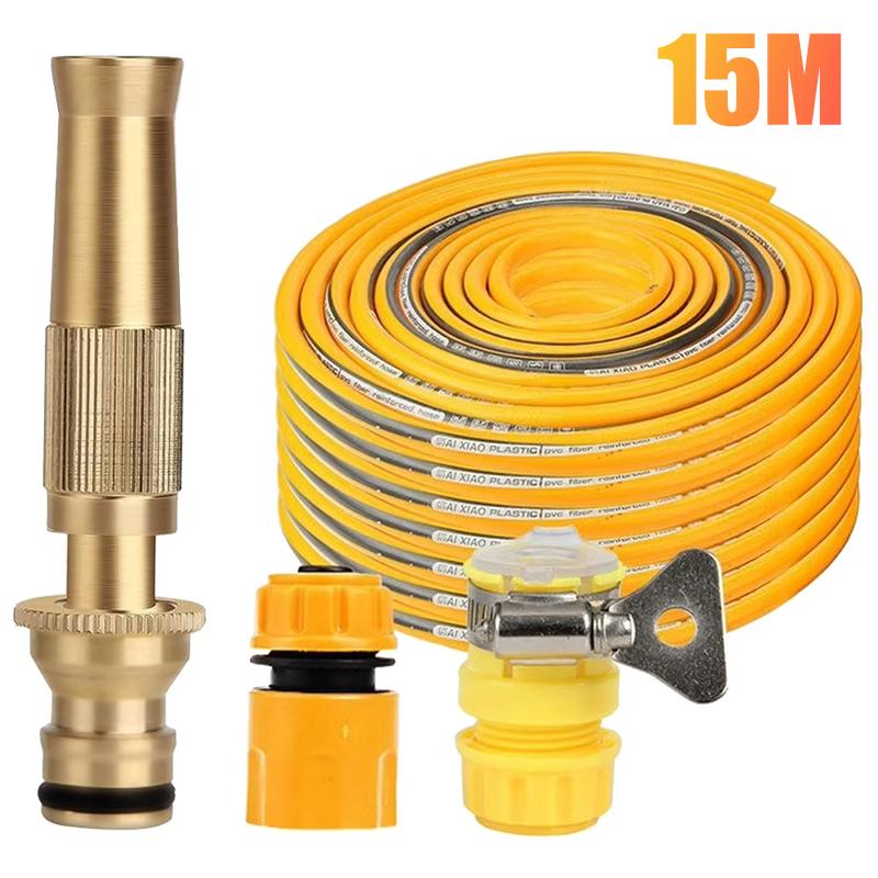High-Pressure Brass Water Hose Garden Hose Nozzle Watering Hose Sprayer Flower Watering Garden Car Wash Tool Long Handle Spray