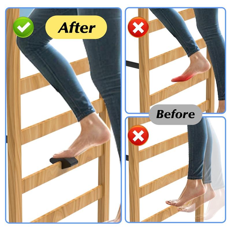 Durable Plastic Bed Ladder Foot Support-Step Pad With Anti-Slip,Surface(2 Pack) Fits Most College Dorm Models