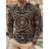 3D Print Luxurious Exquisite T Shirt For Men Colorful Pattern Tees Autumn Fashion Casual Long Sleeves O-Neck Tops Loose T-Shirts