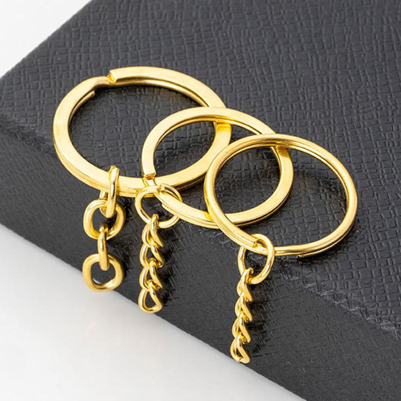10/50Pcs Key Ring Chain Gold Color Silver Color 25/30Mm Round Split Metal Key Chain Diy Keychain Keyrings