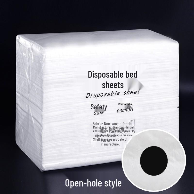 Thickened Waterproof Disposable White Bed Sheets with Face Hole for Salon Massage - Non-woven, Breathable, Oil-Proof