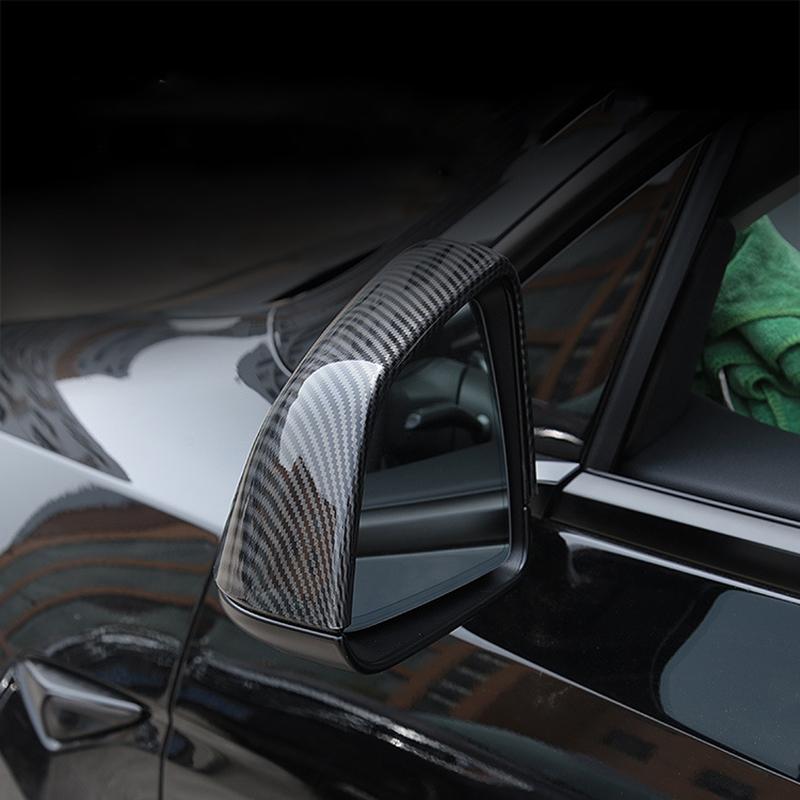 Pasta z uhlíkových vláken Boční kryt zrcátek dveří pro Tesla Model Y Auto Exteriérové ​​příslušenství Boční kryty Zadní kryt Model Y Příslušenství