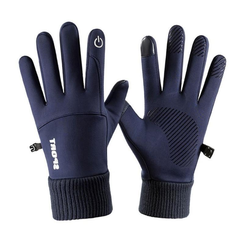 Herren Winter Thermohandschuhe mit Futter, Touchscreen-kompatibel, Kälte- und Winddicht, für Outdoor-Sportarten, Autofahren und Motorradfahren 1 Pair blau