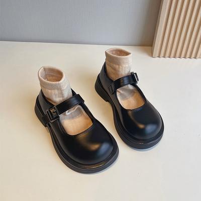 Scarpe da principessa per bambine Scarpe in pelle per bambini Scarpe da donna Primavera e autunno Scarpe in stile inglese per bambine Scarpe Mary Jane Scarpe singole nere