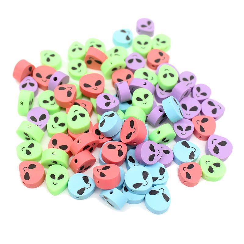 Soft Pottery Pieces Beaded Diy Mobile Phone Chain Accessories Loose Beads Smiley Face Letters Animal Fruit Mixed Soft Pottery