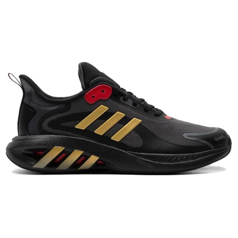 Adidas Round Toe Lace-Up Durable Breathable Low-Top Casual Running Shoes Unisex Sneakers Black Yellow IH6024