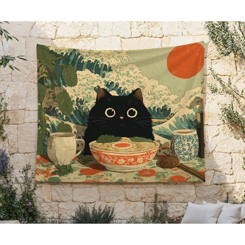 Japanese ramen shop tapestry 75x100 чёрный
