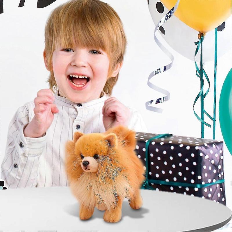 Zwergspitz Plüschtier Zwergspitz Stofftier Niedliches Simulations-Zwergspitz Stofftier Lebensechter Hunde-Plüsch 10x9 Zoll Baumwollgefülltes Plüschhund-Spielzeug Geschenk Für