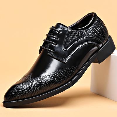 Men Dress Shoes Scale Pattern Brogue Shoes Men Business Leather Shoes Formal Oxford Fashion Office Shoe Wedding Footwear New