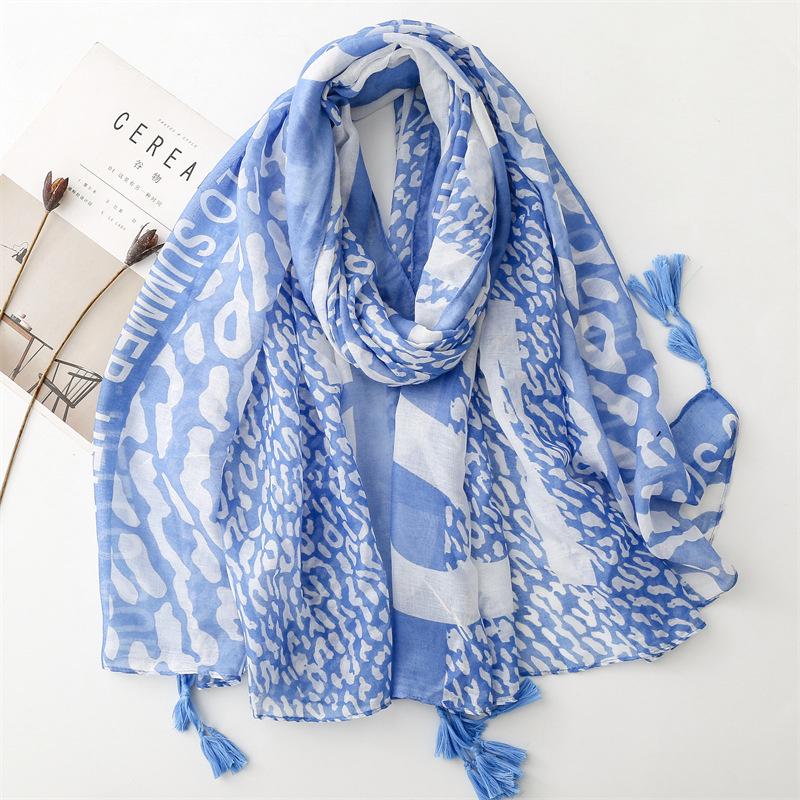 Yto Scarf Women's New Plain Scarf Summer Travel Sunscreen Silk Scarf Hanfu Accessories Po Bali Yarn Leaf Plant Shawl 180Cm