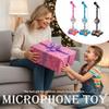 Gold Toy Kids Cartoon Music Microphone With Stand Can Connect With Mp3,Real Echo Sounds Toys Gift