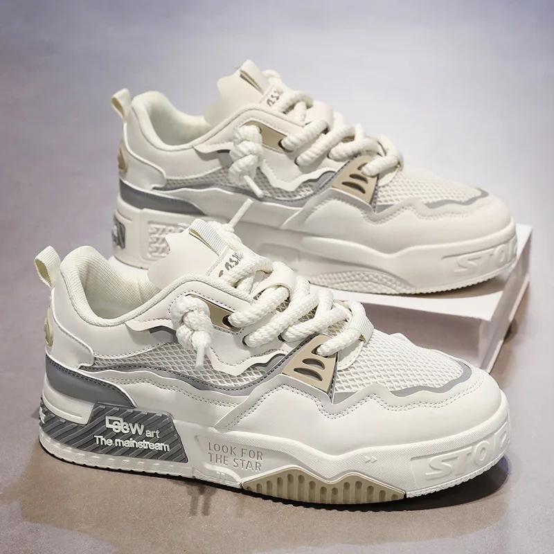 Breathable Sports Casual Shoes 2025 New Design Couple Shoes Men's Bread White Shoes Polyurethane Sole Waterp