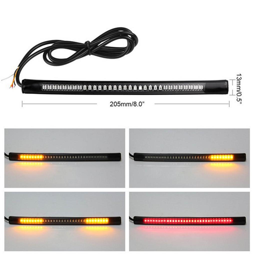 Motorcycle LED License Plate Light Multifunctional Red Yellow LED Tail Light for Modification