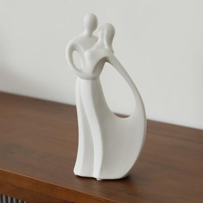 Ceramic Material Ceramic Couple Ornaments Nordic Modern Style Simple Character Character Ornaments Artistic Design