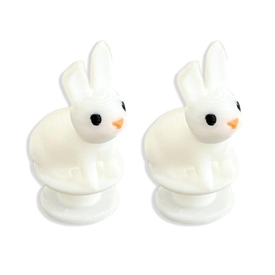 2/3/4/5/6/8/10Pcs White Rabbit Clog Shoe Charm Lightweight DIY Clog Slipper Sandal Plastic Bunny Decoration Kids Adults Shoe Accessories