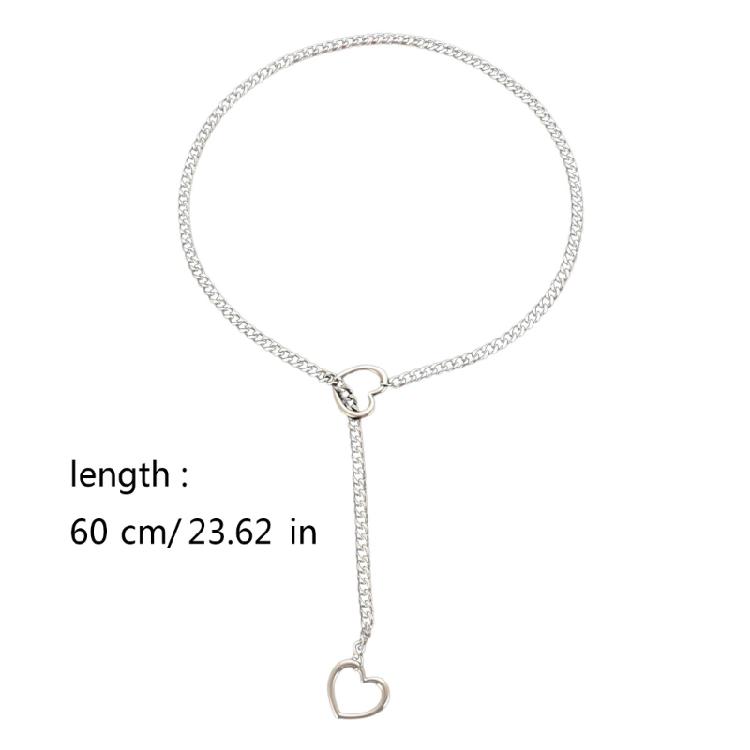 Stylish Heart Pendant Necklace with Adjustable Chain Wedding Party Jewelry Gift