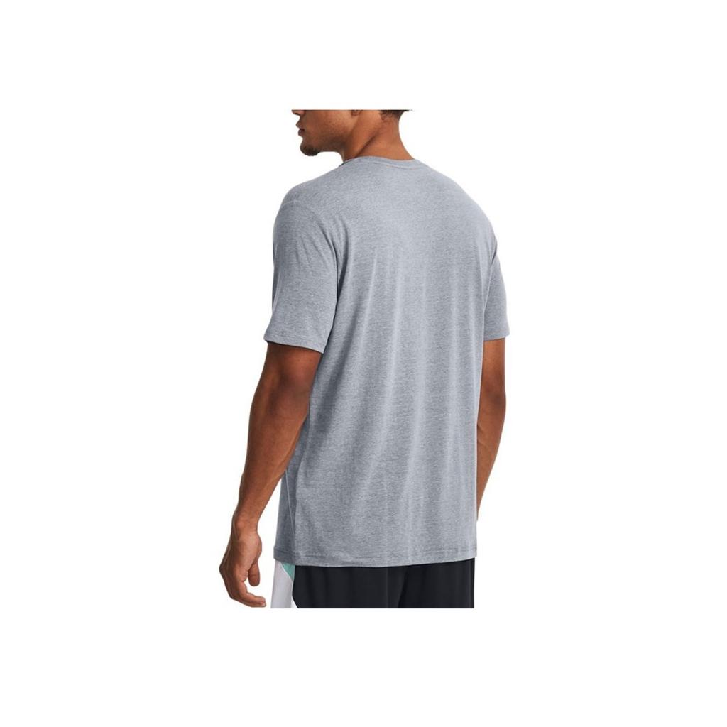 Under Armour Curry Cartoon Character Print Vintage Basketball Sports Crew Neck T-Shirt Men Tops Gray 1379859-035