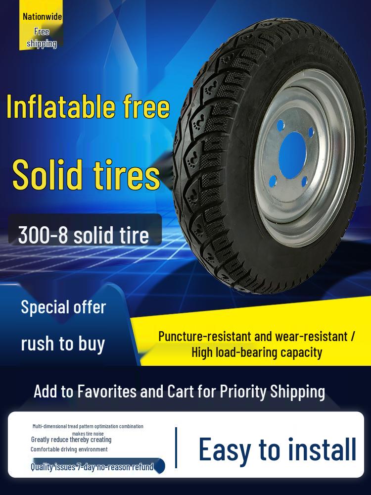 Electric Handcart Tricycle with Solid 3.00-8 Puncture-Proof Tire and Gray Hopper