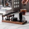 Solid Wood Espresso Tamping Station 51-58mm Adjustable Height Portafilter Holder Non-Slip Coffee Tamper