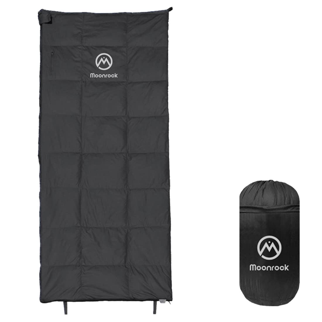 

Moonrock Down Sleeping Maximum Temperature Bag, Compact, Lightweight, Envelope-Style, 5°C (Black) чёрный