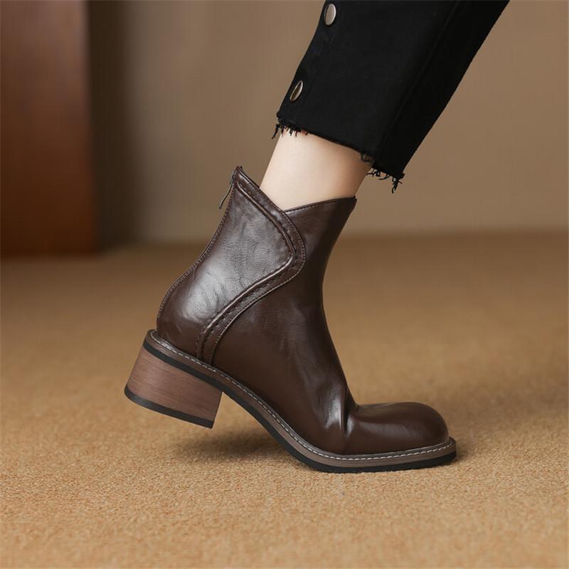 Fashion New Autumn Winter Women Boots Fashion Round Toe Shoes for Women Short Boots Women High Heel Botas De Mujer Comfort Chelsea Boots