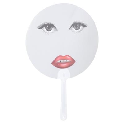 Fun Abstract Art Red Lips Print Plastic Hand Fan Portable Cooling Accessories For Event Parties Photo Props Decoration