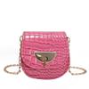Stylish Small Korean Saddle Bag 2024 Fashion Pu Leather Candy Color Chain Bag