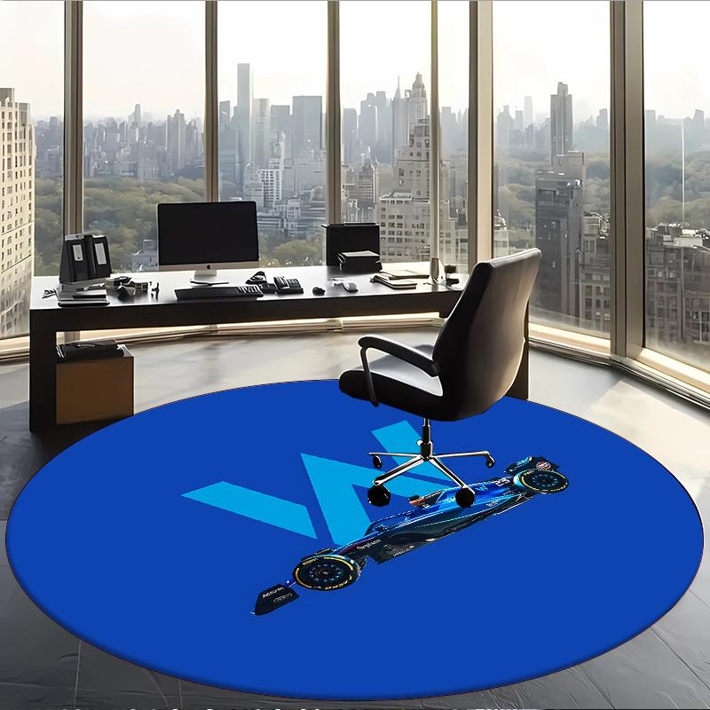Williams Racing (1) Round Office Rug Decorative Floor Rug for Office Bedroom Living Room and Home Space
