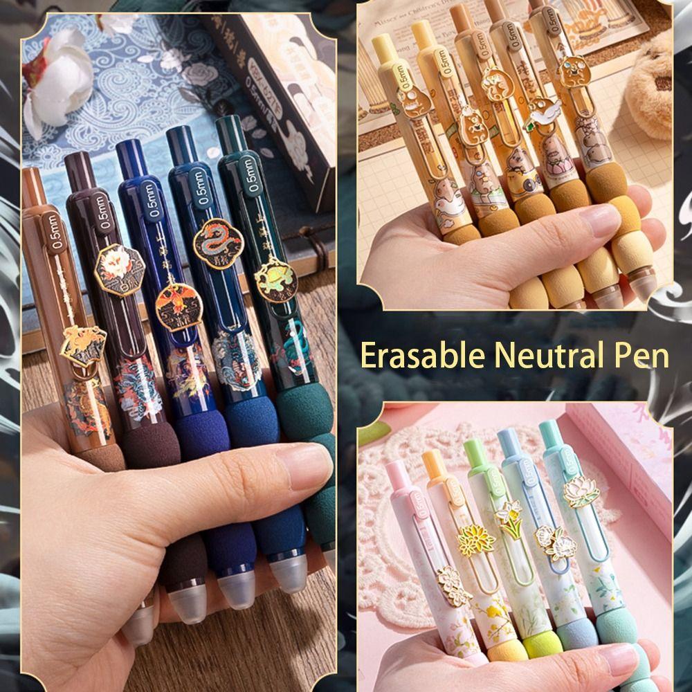 5PCS/Set Press Capibara Gel Pen Quick Drying Signature Pen Cute Writing Tool  Student