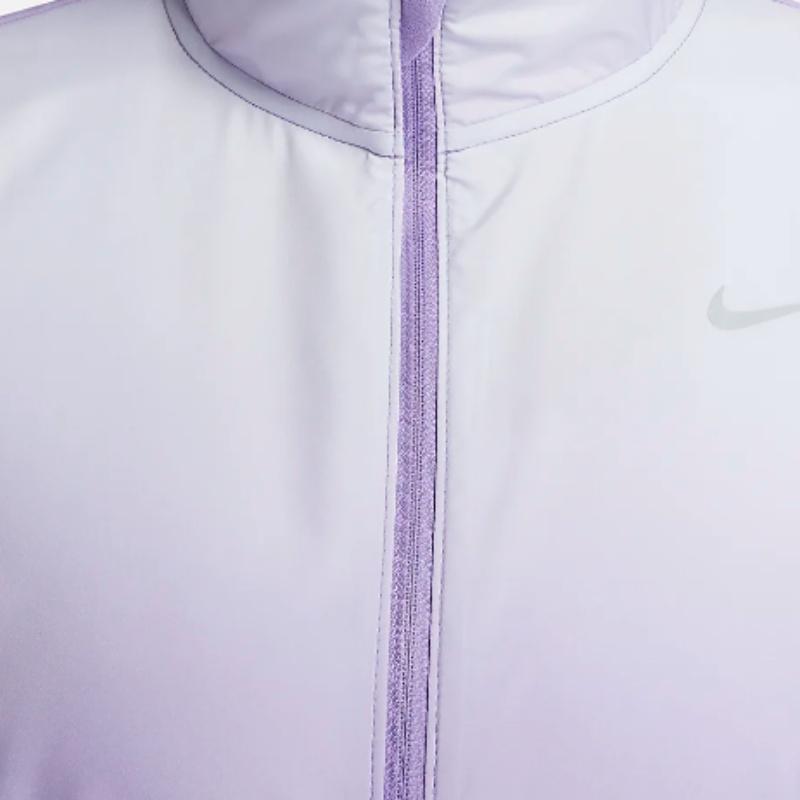 Nike Solid Color Brand Logo Zip Collar Pocket Jacket Women Jackets Purple DX1040-567