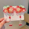 Chinese Style Flower Hair Clips Han Chinese Clothing Hair Clips with Tassel for Wedding Banquet Party Cheongsam