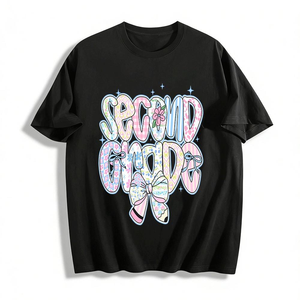 

Floral Patchwork Second Grade Kids Casual Top Pure cotton T-shirt XXS