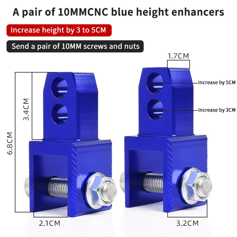 2PCs Motorcycle Rear Shock Absorber Riser Height Extension Easy Install Rear Lift Accessory for Enhanced Ride Comfort for Sports and Street Bikes