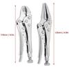 2pcs Locking Pliers Set, 4.3in Ground Mouth 4.9in Straight Jaw Lock Clamp Locking Pliers Tool