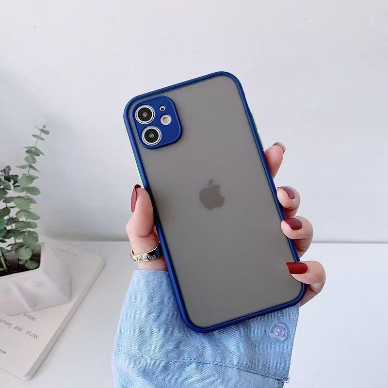 Armor Shockproof Transparent Matte Case For iPhone 11 12 13 Mini 14 15 16 Plus 17 Pro Max 17 Air Skin Feel Bumper Cover