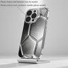 Premium electroplated glass phone case for iPhone 17  16  15  14  13  12  11pm Pro Plus. New metallic soccer ball texture.