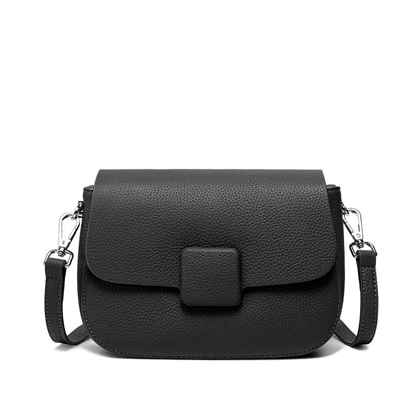 Genuine Leather Bag Fashionable Single-shoulder Crossbody Bag High-end and Versatile Saddle Bag